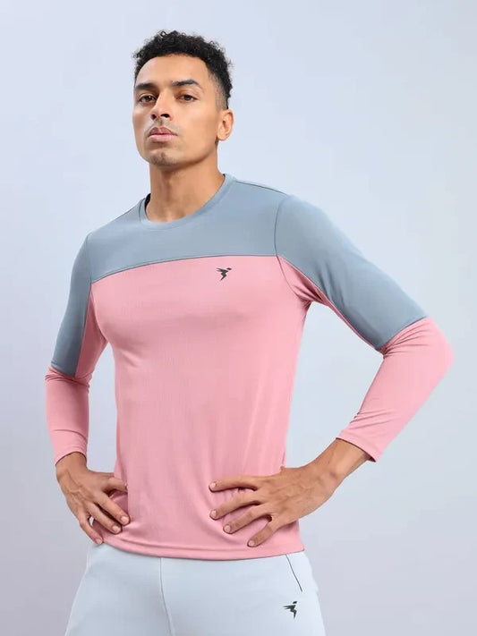 Men Colorblock Slim Fit Crew Neck T-shirt with TECHNO COOL+
