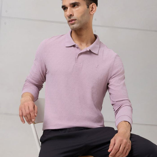 Men Solid Slim Fit Polo T-shirt with COTFLEX