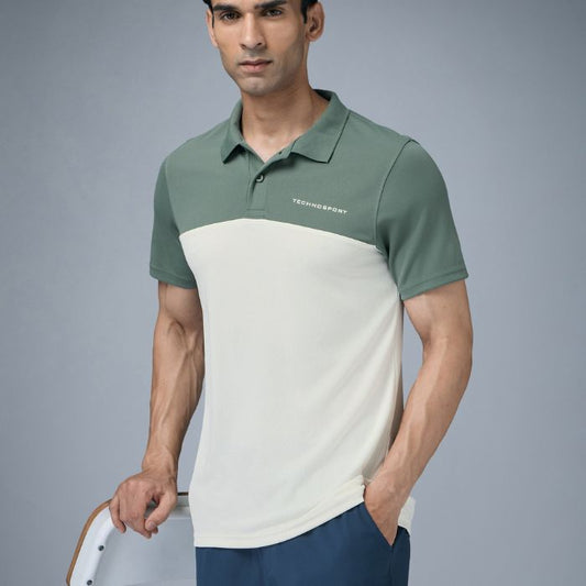 Men Color block Relax Fit Polo T-shirt with TECHNO COOL+