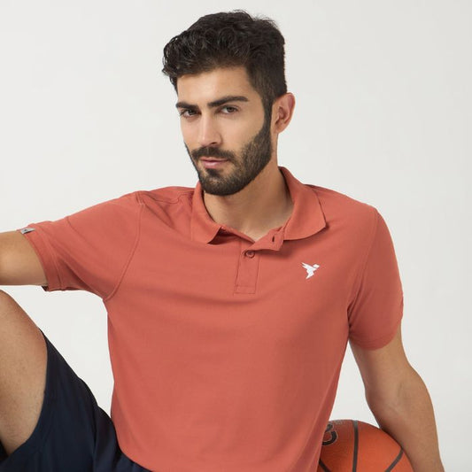 Men Solid Slim Fit Polo T-shirt with MATPIQ