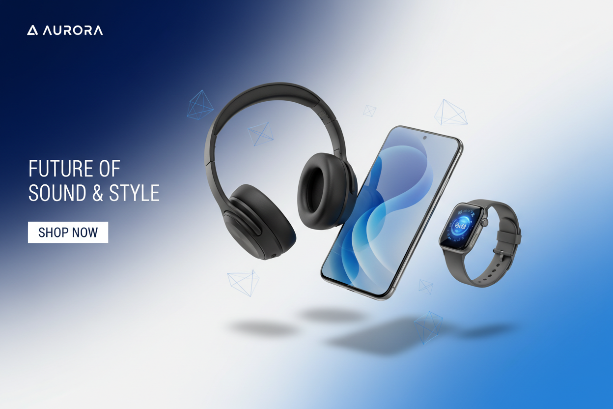 create image for the hero slider for Electronics & Accessories - need minimal and super design 